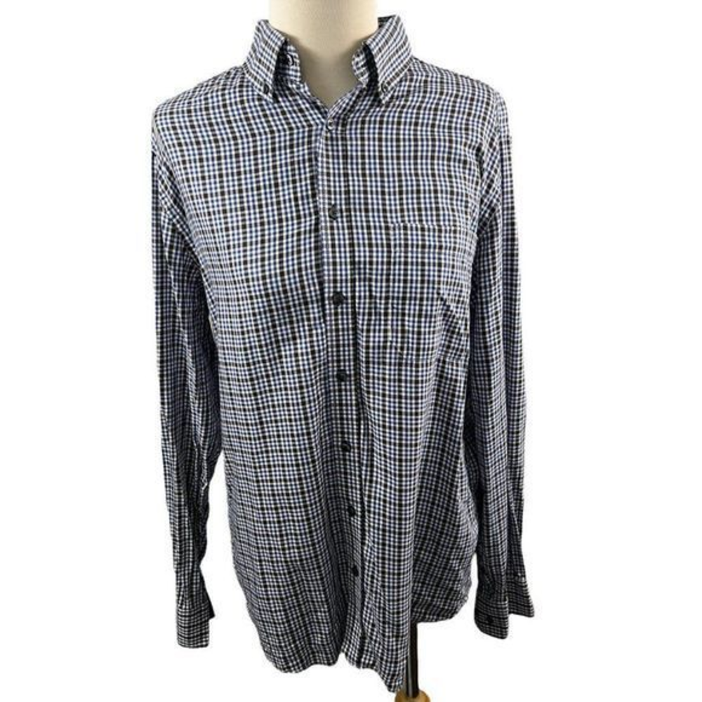 🌿4/$35🌿 CANDA‎ Blue Brown Plaid Button Down Shirt (S)
